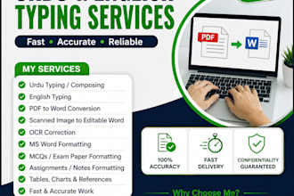 do urdu and english typing and composing professionally