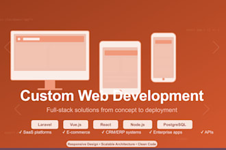 develop a custom web application with laravel and vue