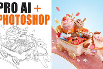 create custom ai art and professionally retouch in photoshop