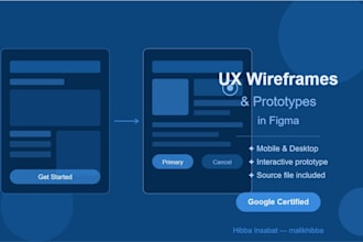 design UX wireframes and prototypes in figma for you