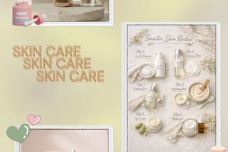 create professional skincare routine and product displays