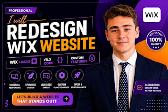 redesign wix website wix studio velo code custom features