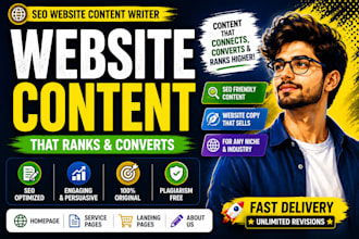 write SEO website content, landing pages and copywriting