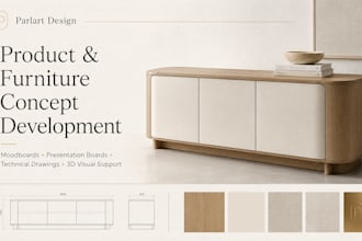 design furniture, product concepts, moodboards and presentation boards