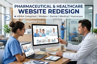 pharmaceutical healthcare clinic website redesign hipaa dental medical homecare