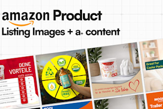 design amazon listing images, infographic and product listing video