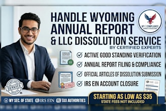 handle wyoming annual report filing, llc dissolution, close llc, dissolve llc