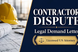 draft a US contractor payment dispute demand letter legal letter as an attorney