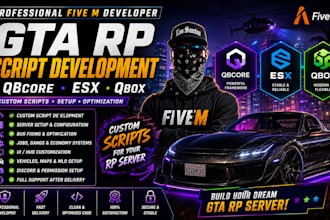 develop gta rp fivem qbcore esx and qbox scripts professionally