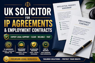 be your UK solicitor for IP agreements and employment contracts