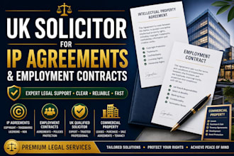 be your UK solicitor for employment contract, commercial property, and IP law