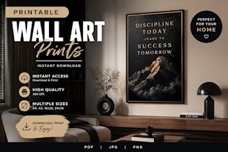 create printable wall art poster design