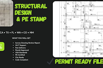 do structural design and pe stamp in ca tx fl wa co nm