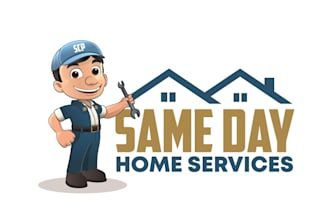 create a professional handyman and home repair logo