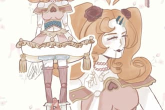 create an original character design and aesthetic moodboard