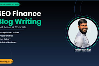 write SEO finance blog posts and money articles