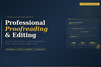 proofread and edit your english documents, essays, assignments and reports
