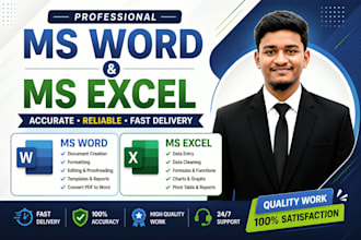 do professional ms excel and ms word data entry fast