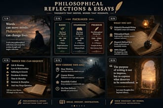 write philosophical reflections and essays