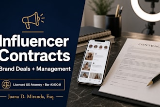 draft a professional influencer management or brand deal contract