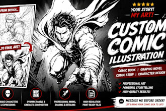 create graphic novel comic book illustration superhero manga storyboard artist