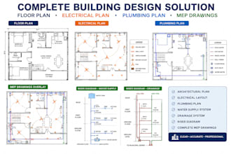 draw electrical layout plumbing layout floor plan mep drawing architectural plan