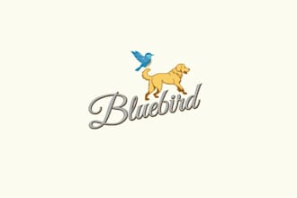 design unique blue bird logo