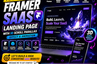 framer website framer saas landing page with 3d scroll prallex effect animation