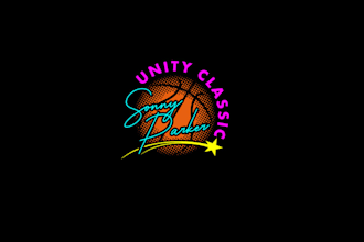 design bright neon basketball tournament logo