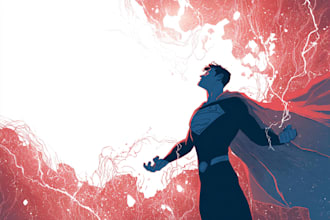 illustrate epic superhero comic scenes and covers