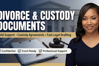 draft divorce child custody and child support legal documents divorce lawyer