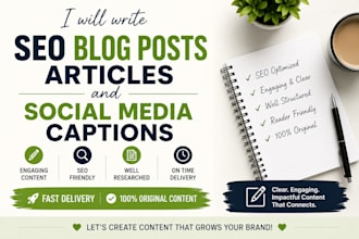 write blog posts articles and social media captions
