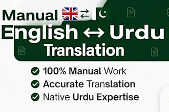 manually translate english to urdu, urdu to english with proofreading