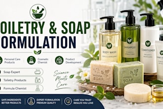 formulate and reverse engineer toiletry cosmetic soap products