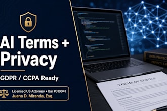 draft ai website terms and conditions and gdpr privacy policy
