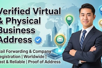 provide verified virtual and physical business address worldwide