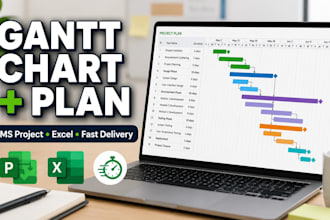 create gantt chart and project plan in ms project or excel
