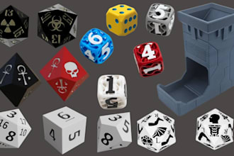 design custom 3d dice dice tower stl file for resin, fdm dnd 3d printing