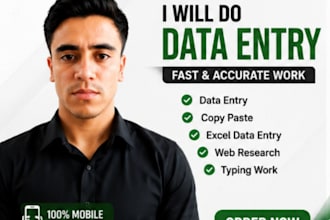 accurate fast data entry typing and  copy paste work