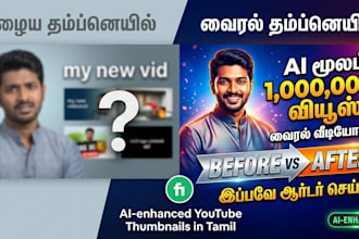 design viral ai enhanced youtube thumbnails in tamil