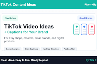 create tiktok video ideas and captions for your brand