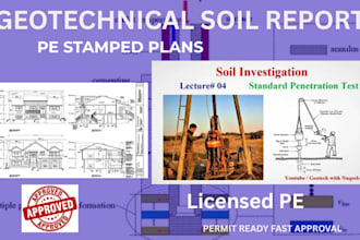 prepare geotechnical soil report pe stamped engineering plans USA