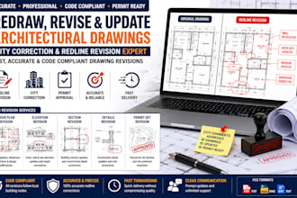 redraw revise and update architectural drawing city correction redline revision