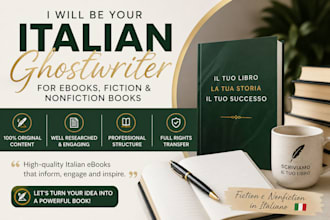 profesionally ghostwrite italian fiction and nonfiction books