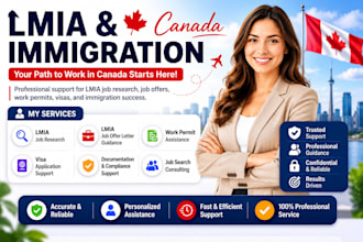 help secure lmia job offer letter, work permit assistance and visa support