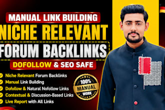 create dofollow niche relevant forum backlinks with manual link building