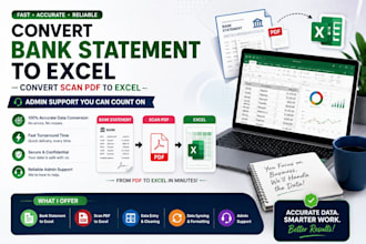 convert bank statement to excel, convert scan pdf to excel admin support