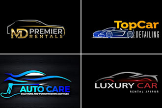 design sleek automotive rental or mobile car detailing logo