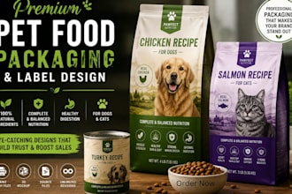 design premium pet food packaging pet label design pouch design product design