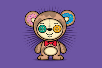 design bear mascot kid clothing brand logo